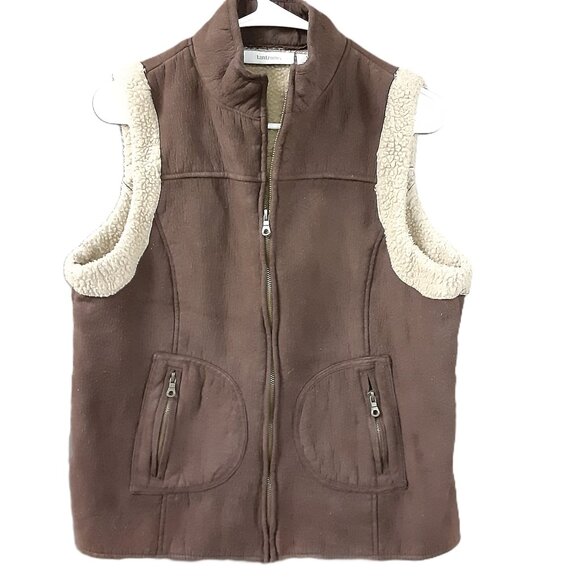 Vintage Tantrums Woman's Vest Size LARGE, Brown, Zip Closure, Zip Pockets - Picture 1 of 6